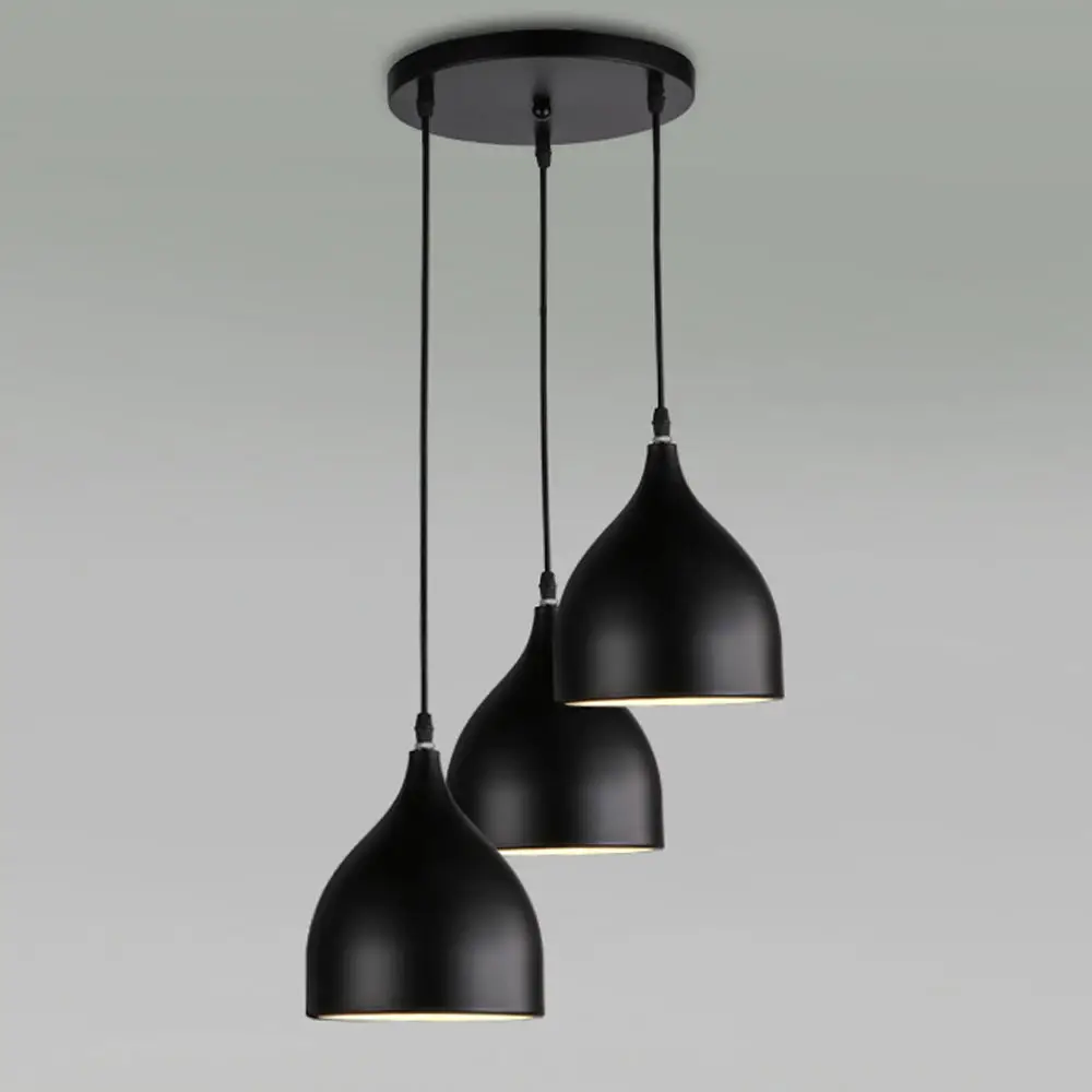 3pcs Black Round Современные подвесные светильники, кухонная Подвеска Лампы, Скандинавская Россия, черно-белая Подвесная лампа, люстры для столовой, освещение - Цвет корпуса: 3pcs Black Round