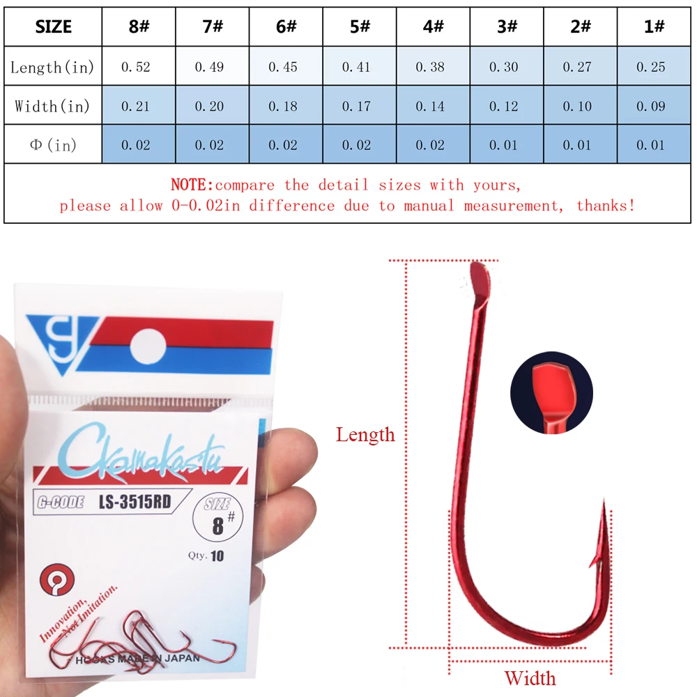 10pcs/lot sode red  Fishing Hooks  1#-8# Non-barbed High  Barbed  Carbon Steel Sharpened Bait Tackle Strong gamakatsu