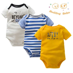 3PCS/LOT Soft Cotton Baby Bodysuit Fashion Baby Boys Girls Clothes Infant Jumpsuit Overalls Short Sl