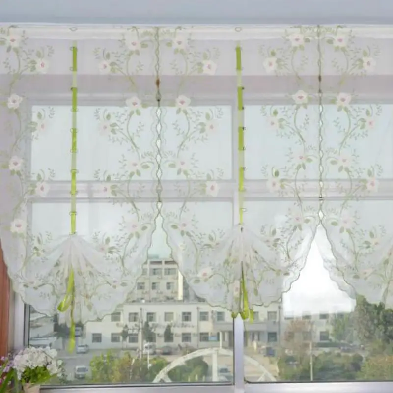 Новая пасторальная занавеска с воздушными шарами пионами вышивкой для окон