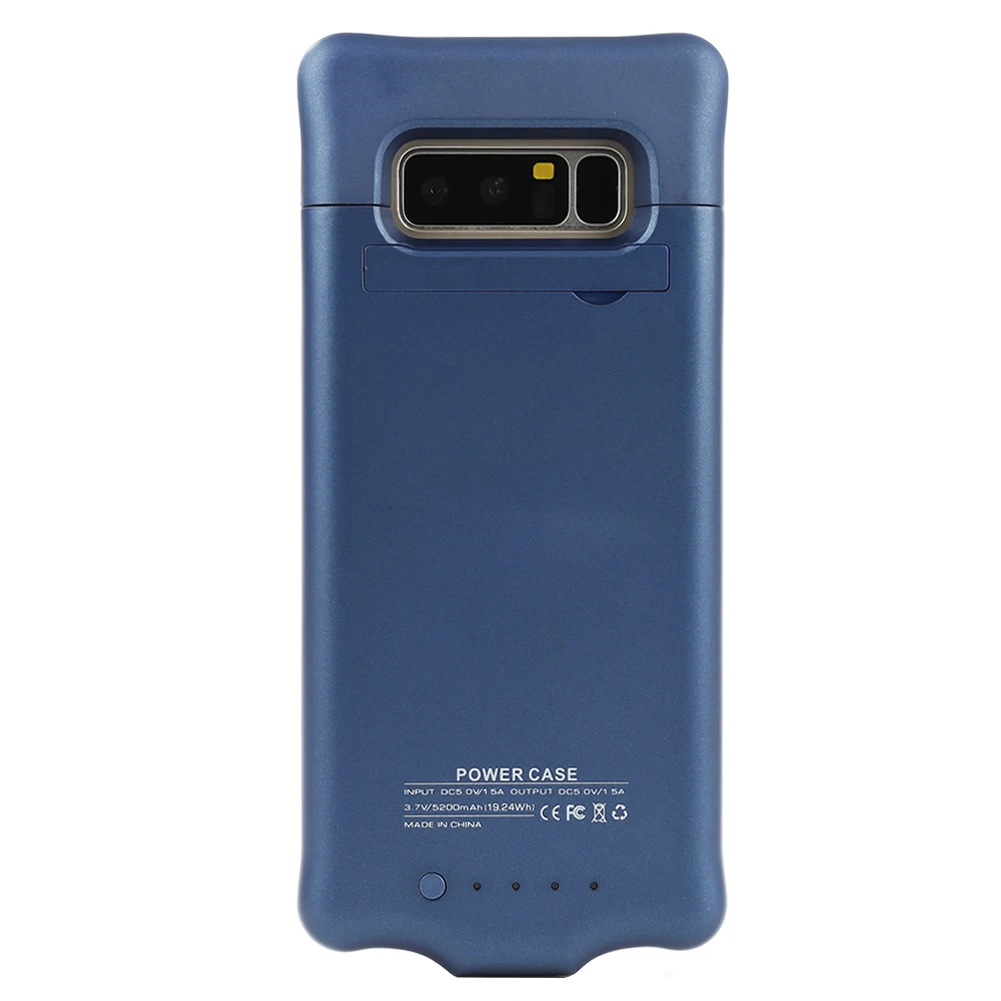 Темно-синий Чехол зарядка Батарея Зарядное устройство чехол для samsung Galaxy Note8 5200 мАч Мощность Bank Дело внешнего резервного Батарея зарядки чехол Мощность банк - Цвет: Темно-синий