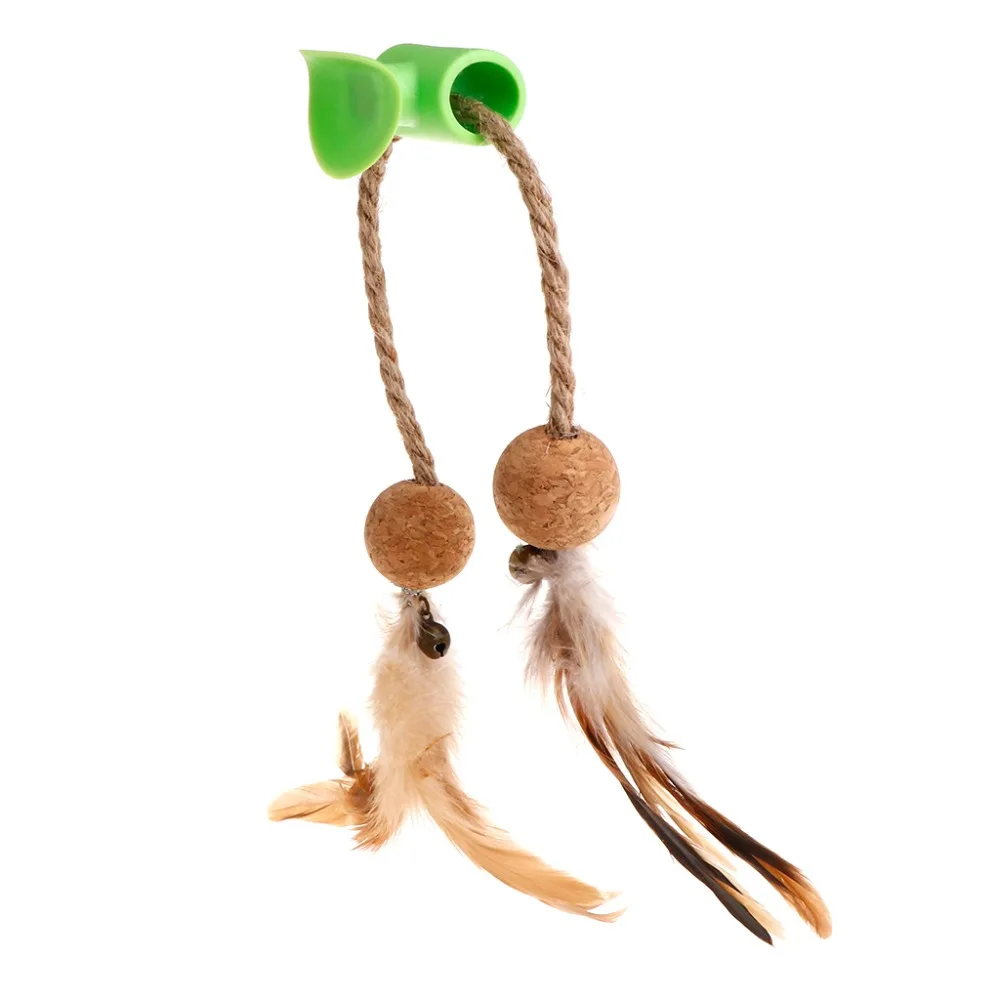 New Arrival Cat Teaser Feather Ball Catnip Suction Cup Sucker Pet Kitten Toys Interactive Play Funny Window Pendant | Дом и сад