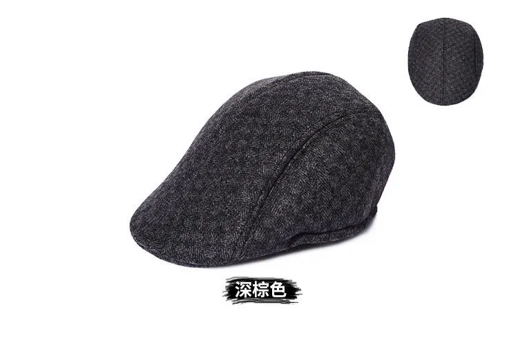 YIFEI Newsboy твидовый плед Gatby Painter Planas Gorras Взрослый Регулируемый зимний мужской утепленный шерстяной клетчатый теплый берет