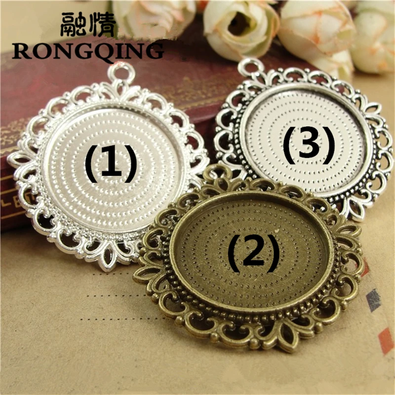 

RONGQING 25mm 20pcs/lot 3 colors Lace Retro Tray DIY Accessories Wholesale Craft