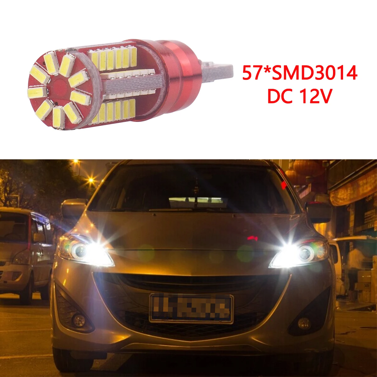 2 шт. Автомобильные светодиодные лампы t10 192 w5w 3014 57SMD|Сигнальная лампа| |