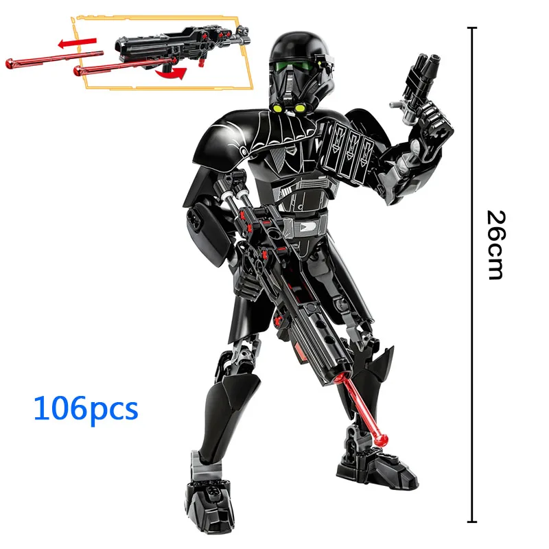 Death Trooper Звездные войны последний джедай сборная фигурка Rey Chewbaccad Kylo Rend Fin клон капитан люк строительные блоки Скайуокера игрушка - Цвет: Death Trooper