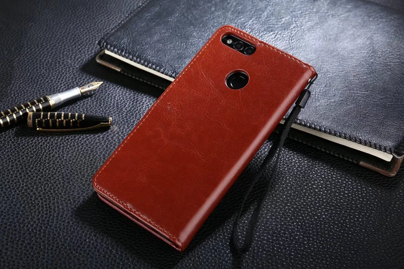 Кожаный бумажник Оригинал откидная крышка с ремешком Телефон чехол для huawei Honor 7X