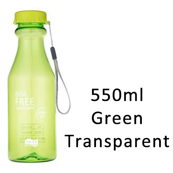 550ML green Transhome яркие цвета небьющаяся бутылка для воды 350 мл 550 мл портативная герметичная велосипедная Спортивная пластиковая бутылка стакан для лимонного сока - Цвет: 550ML green