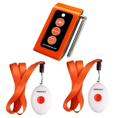 Беспроводная медицинская кнопка вызова SINGCALL. Пейджер-будильник, умный уход за двумя кнопками вызова и уход за детьми