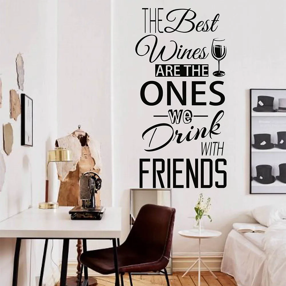

The Best Wines Quote Decal Removable Vinyl Wine Quote Wall Sticker Wine Quote Wall Decor for Dining Room Kitchen Wall Quote 878Q