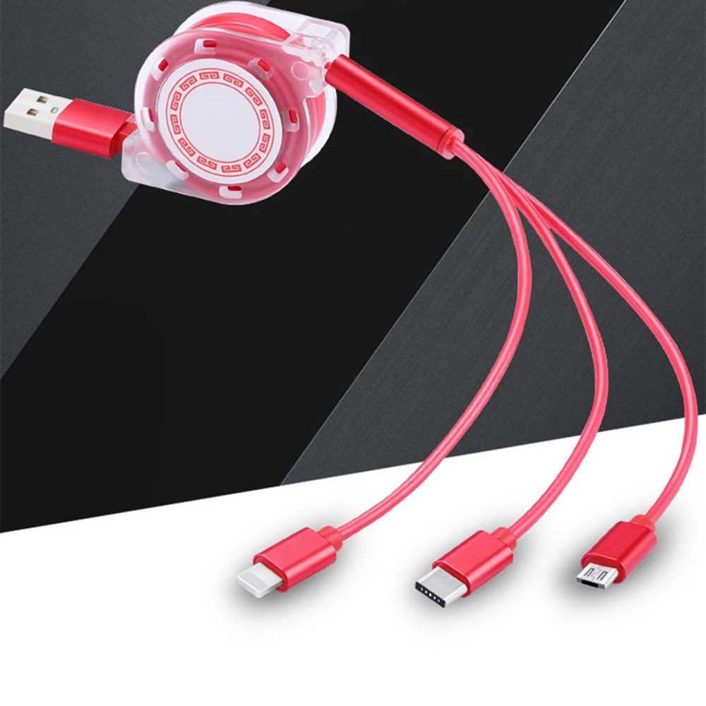 3 в 1 Выдвижной Мульти usb кабель для зарядки Micro usb type C Шнур зарядное устройство для мобильного телефона многофункциональный удлинитель линии передачи данных