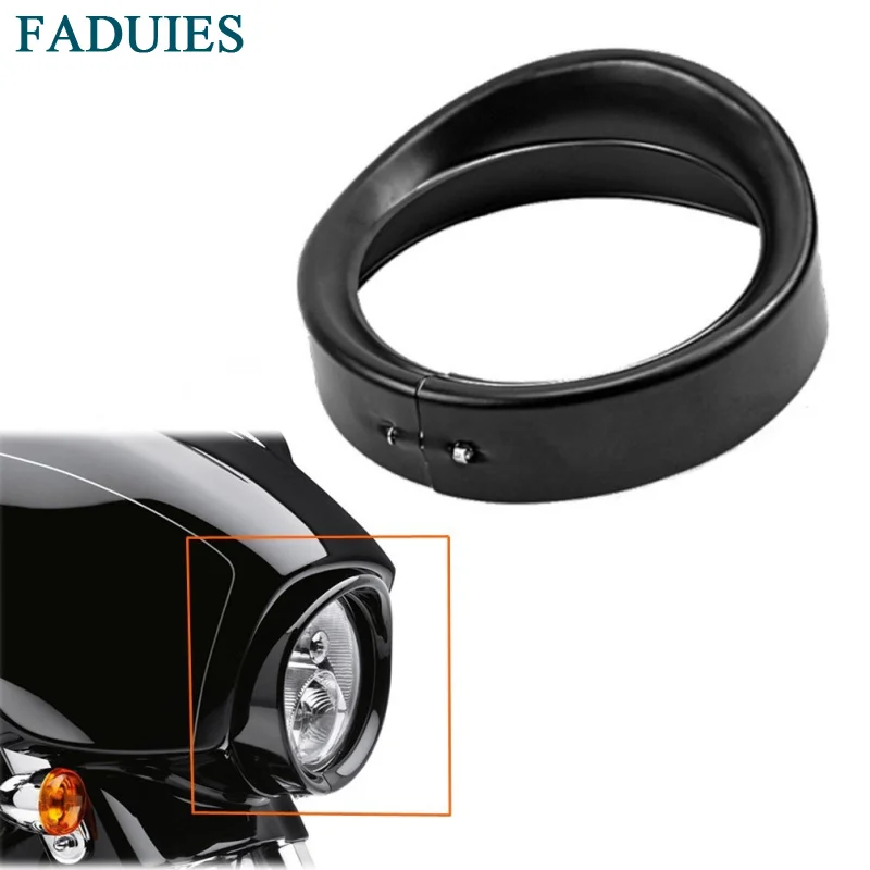FADUIES 7 дюймовое Обрезанное кольцо козырька для мотоцикла Harley фары кольца подходит
