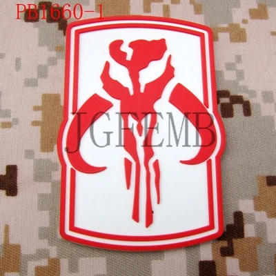 PB1660 red Boba Фетт мандалориан банта охотник за головами тактический военный боевой дух Страйкбол 3D ПВХ патч - Цвет: PB1660 red