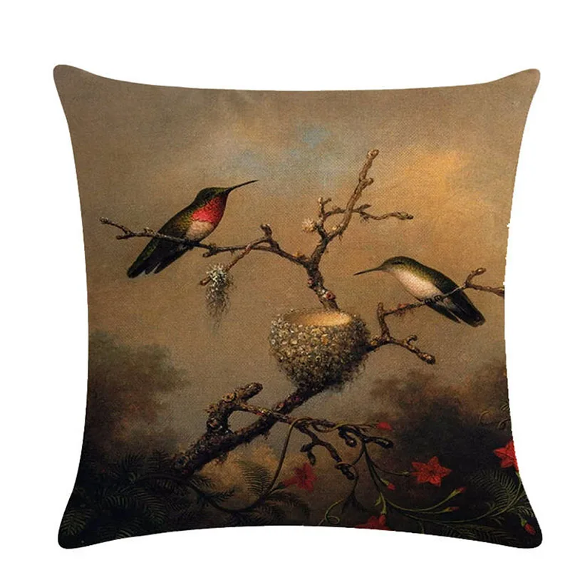 Домашний текстиль Готовая серия с птицами льняная наволочка Подушка креативная