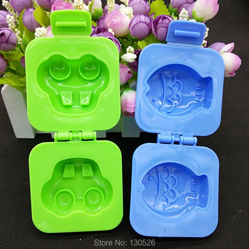 6 шт. красочная форма для риса Пластиковая в форме рыбы сердца звезды автомобиля