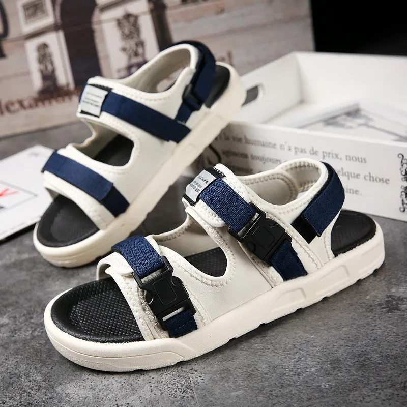 Синий YRRFUOT Men's Casual Shoes Summer New Adult Outdoor Sandals Comfortable Non-slip Men Beach Shoes Original Breathable Slippers - Цвет: Синий