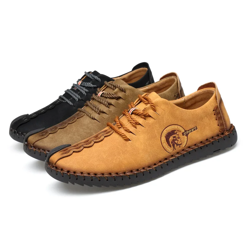2019 New Super Spring Casual Shoes Men Leather handmade vintage High Tops Male boots summer sneakers hombres plus sizes 46 | Обувь