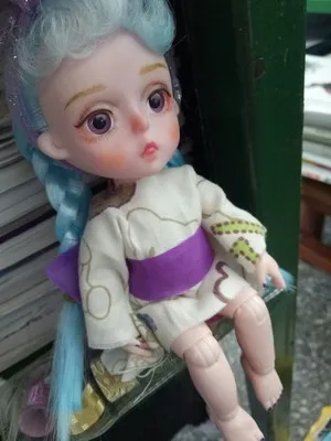 Маленькая кукла принцессы 1/8 Милая bjd 1/8 шарнирное тело 3D глаз пластиковая кукла подходит для 1 \ 8 парик лицо может DIY окружность головы 14 см