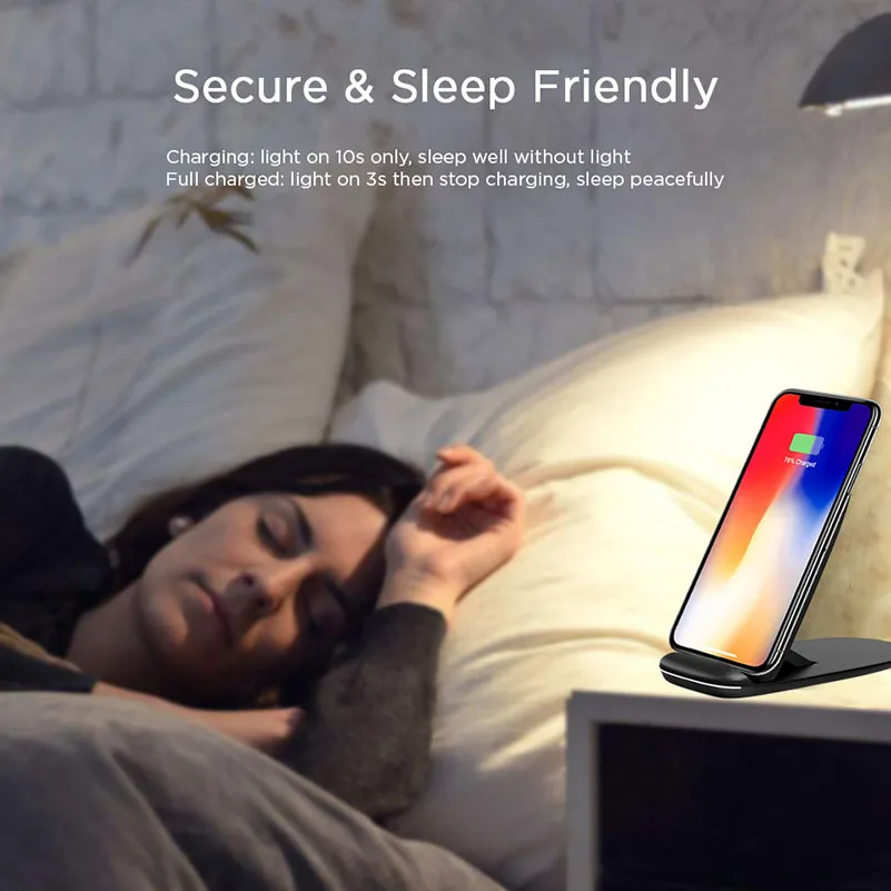 Беспроводное зарядное устройство Qi 10 Вт для iPhone X 8 Plus Samsung S8 S9 S7 S6 Edge регулируемая