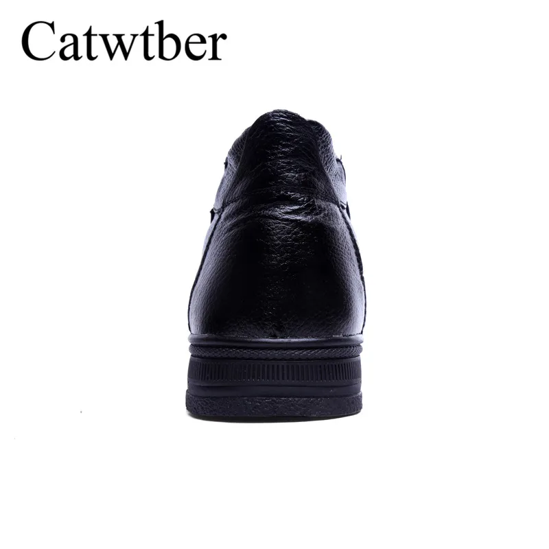 Catwtber Мужские ботинки меховые теплые зимние Для мужчин 2018 новые плюшевые оксфорды