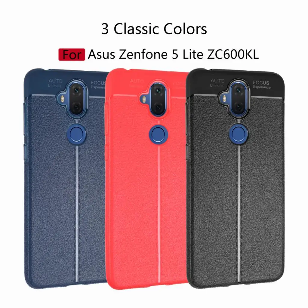 for Asus Zenfone 5 Lite ZC600KL Case Slim Leather Pattern Shockproof Protective Cover Rubber Silicone TPU Soft Armor Phone Shell |
