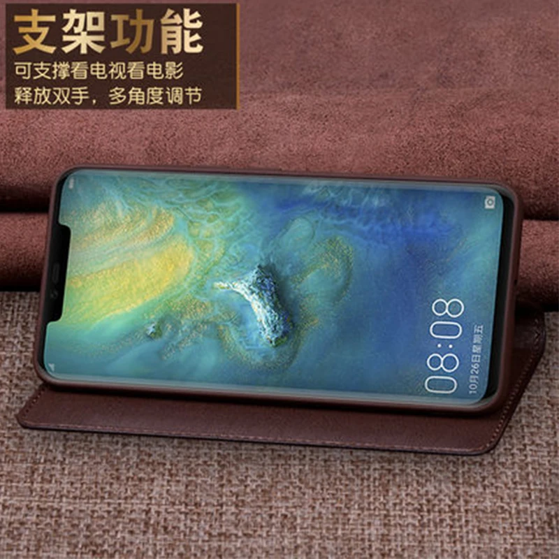 Чехол с окошком для huawei mate 20, чехол из натуральной кожи для смартфона huawei mate 20Pro, защита экрана из закаленного стекла