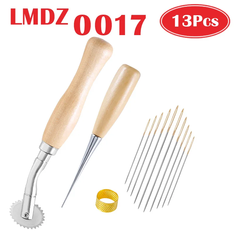0017 13Pcs 1Set LMDZ набор инструментов для кожевенного ремесла, набор инструментов для шитья, резьбы, работы, шитья, седло, инструменты для кожевенного ремесла, нож для шитья - Цвет: 0017 13Pcs 1Set