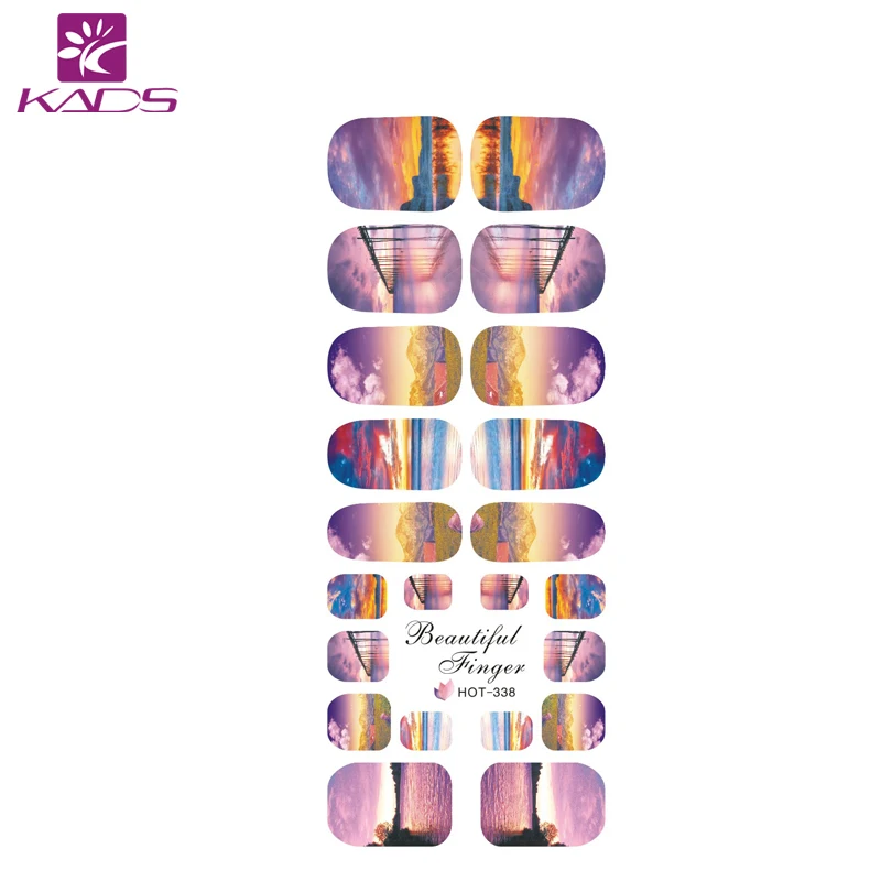2016 KADS HOT337 339 Sunset Glow Характер Дизайн Переноса Воды Ногтей Наклейки Украшения