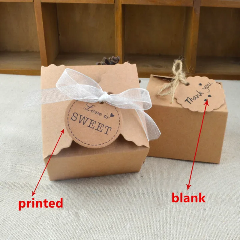 Винтажная мини коробка из крафт бумаги в стиле ретро 10 шт. свадебный подарок