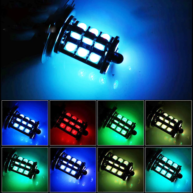 Автомобильная фара 2 шт. H4 LED RGB с дистанционным управлением H7 H8 H11 DRL вспышка