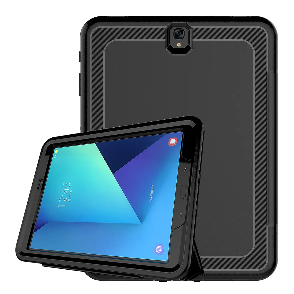 Для Samsung Galaxy Tab S3 9,7 SM-T820 T825 3-Слои смарт-крышка, чехол противоударный ПК+ ТПУ повышенной прочности и защищенности противоударный ТПУ+ ПУ складная стоячая таблетница - Цвет: 4