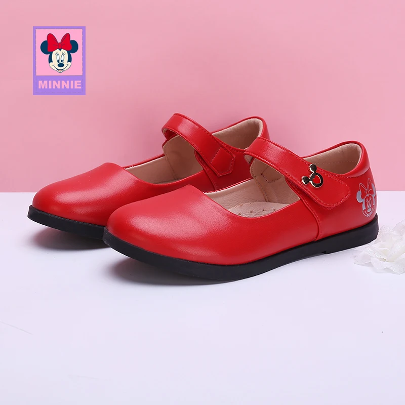 Disney Shoes Girls Leather Princess Spring Autumn Minnie Children's For Kid Size 26-37 | Детская одежда и обувь