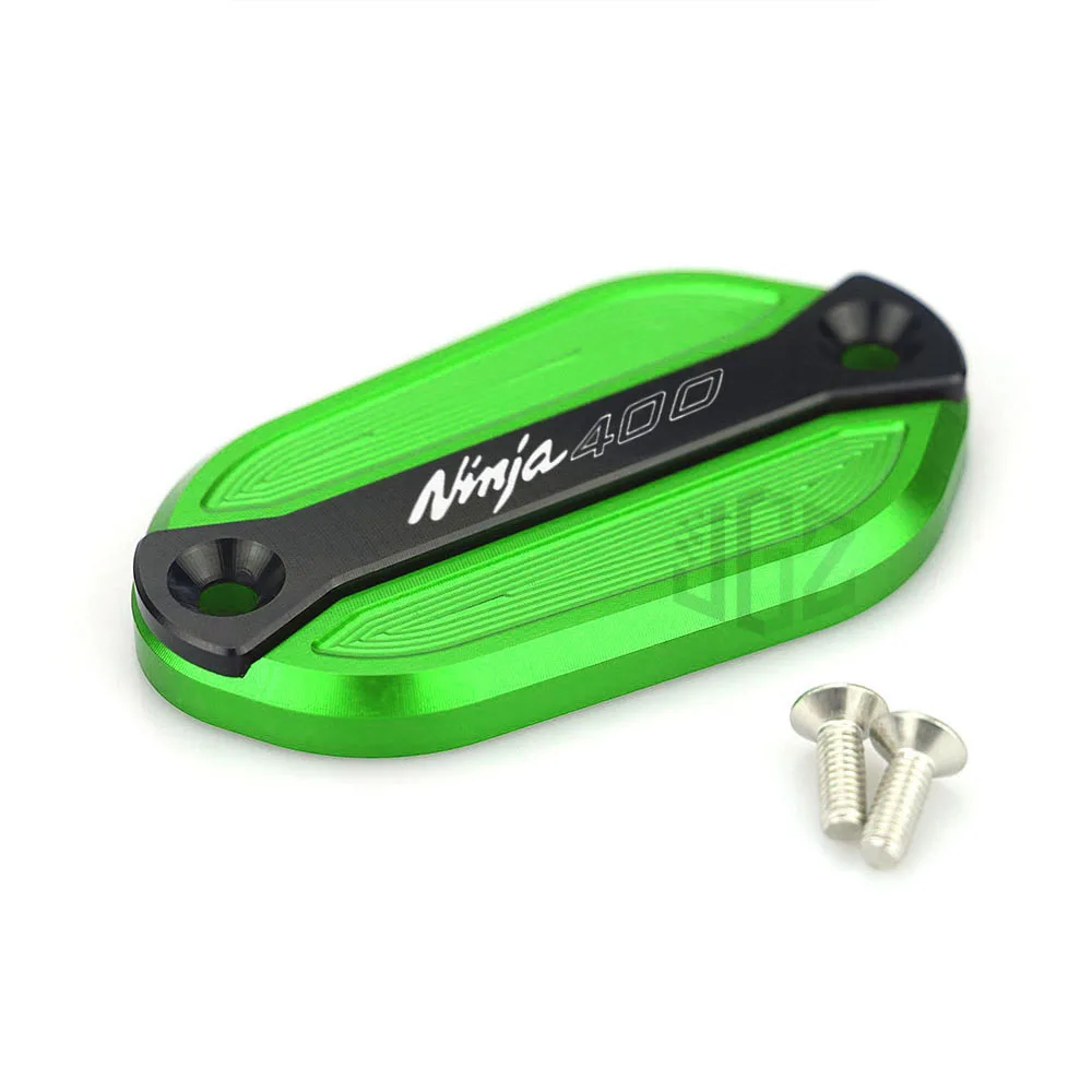 Ninja 400 Green Мотоцикл CNC алюминиевый передний тормоз резервуар жидкость крышка бака Крышка для KAWASAKI NINJA 400 Z400 модифицированные аксессуары - Цвет: Ninja 400 Green