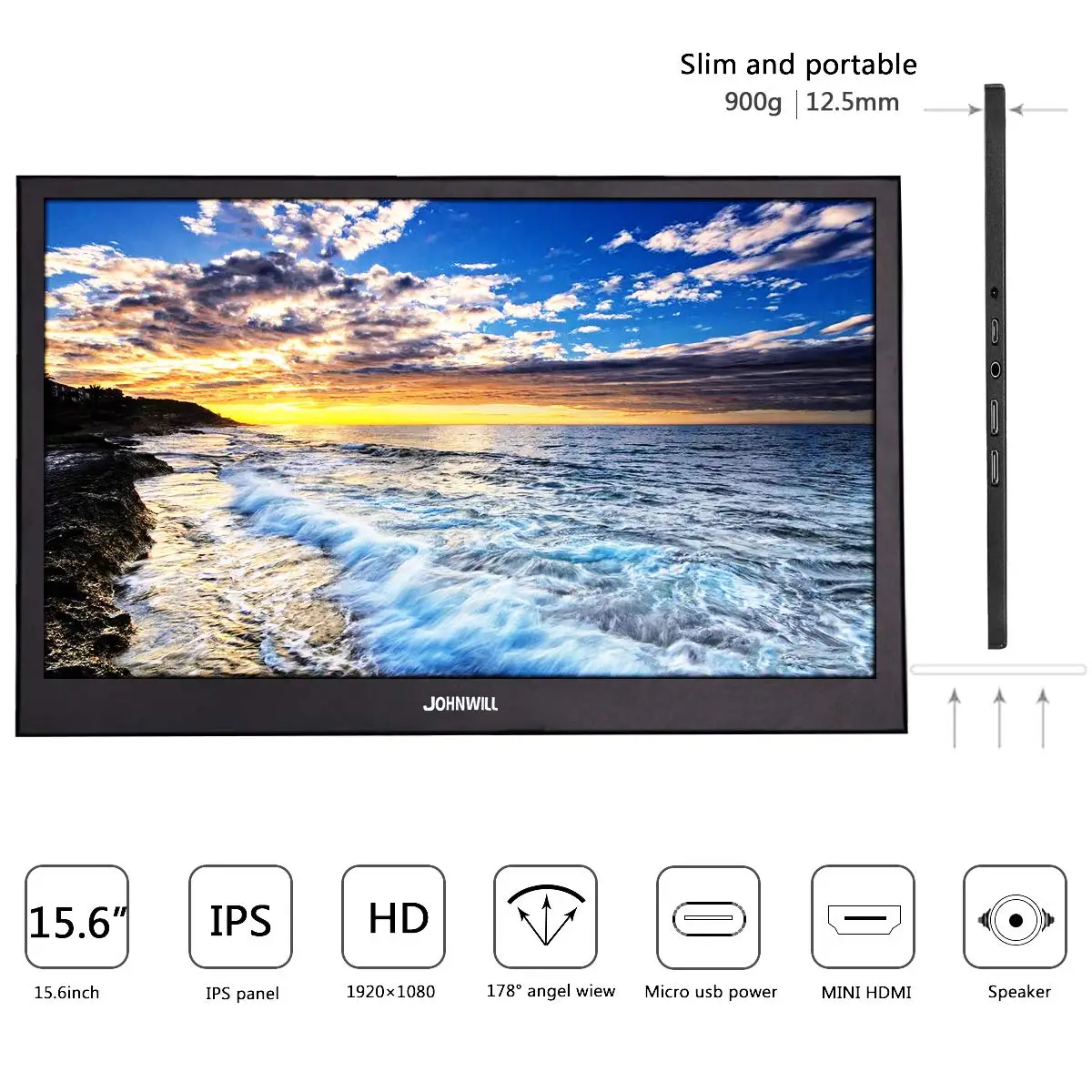 15,6 дюймов Портативный сенсорный дисплей Full HD 1080 ips игровой монитор для PS4 Xbox Встроенные колонки совместимы с ноутбуком ноутбук