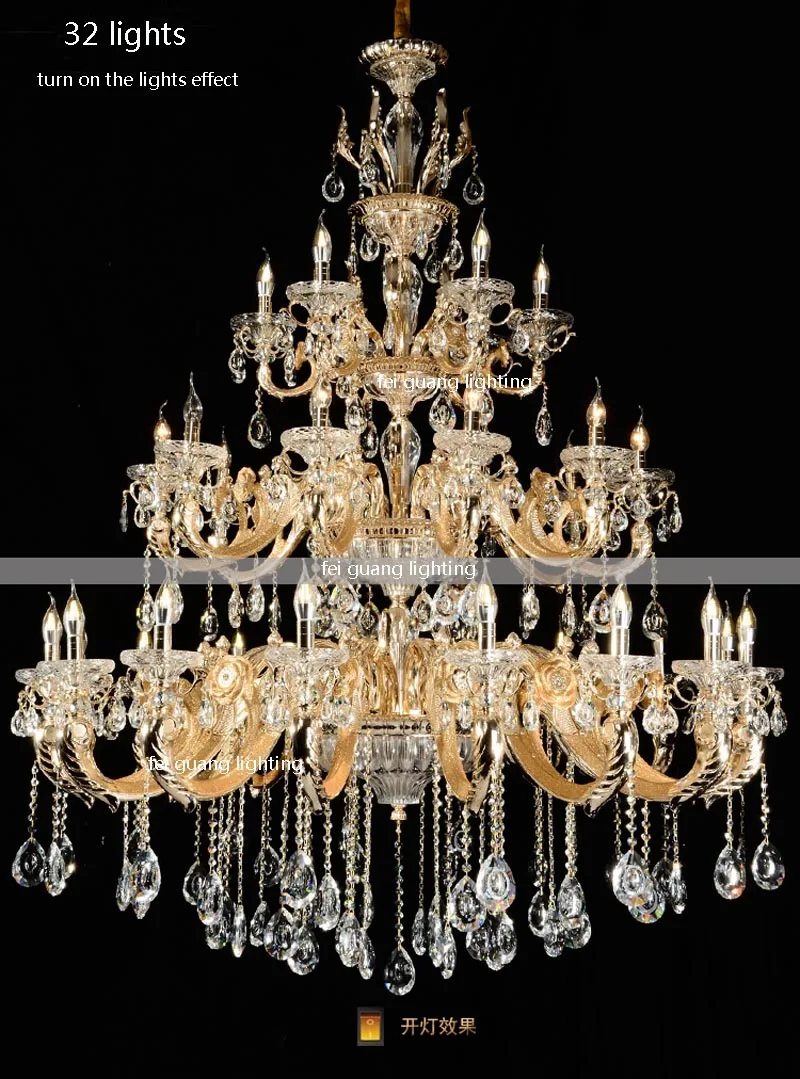 

Luxury living room chandeliers European crystal chandeliers bedroom restaurants candle lights duplex villa hotel lighting lamps