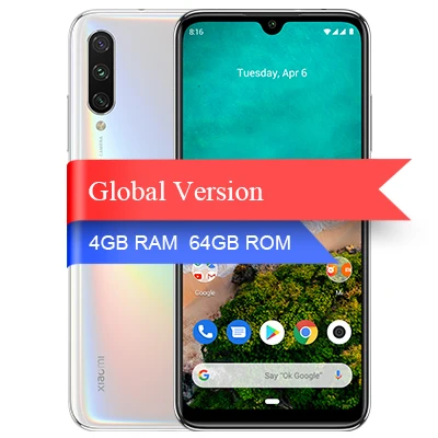white 4GB 64GB Глобальная версия Xiaomi Mi A3 4 Гб 64 ГБ Смартфон - Цвет: white 4GB 64GB