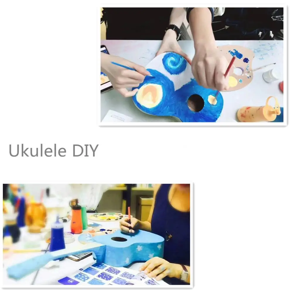 21 дюймов Высокое качество миниатюрная гитара укулеле DIY Kit липа с видами Форма