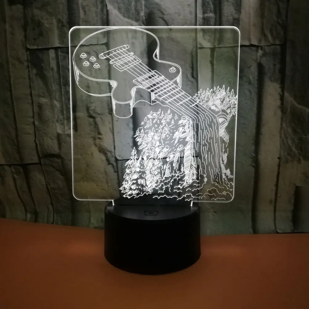 Новая гитарная 3d маленькая лампа цветной сенсорный светодиодный подарок