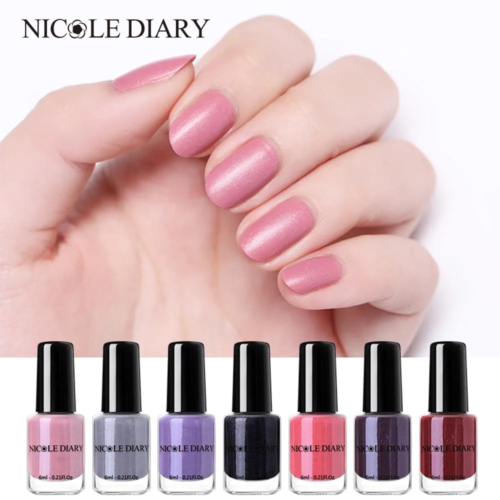 Лак для ногтей NICOLE DIARY матовый Отшелушивающий жемчужный эффект 6 мл лак на водной