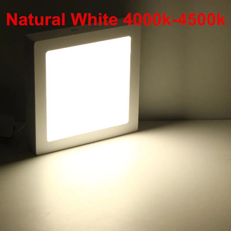 Lámpara LED de panel cuadrado, luz empotrable de techo, 3W/6W/9W/12W/15W/25W, cc 12V- 24V con unidad