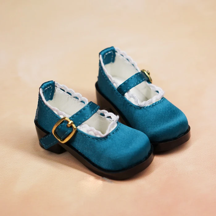 blue D01-P553 детская игрушка ручной работы 1/3 1/4 кукольная одежда BJD/SD кукольный реквизит аксессуары атласная кружевная Пряжка обувь 1 пара - Цвет: blue