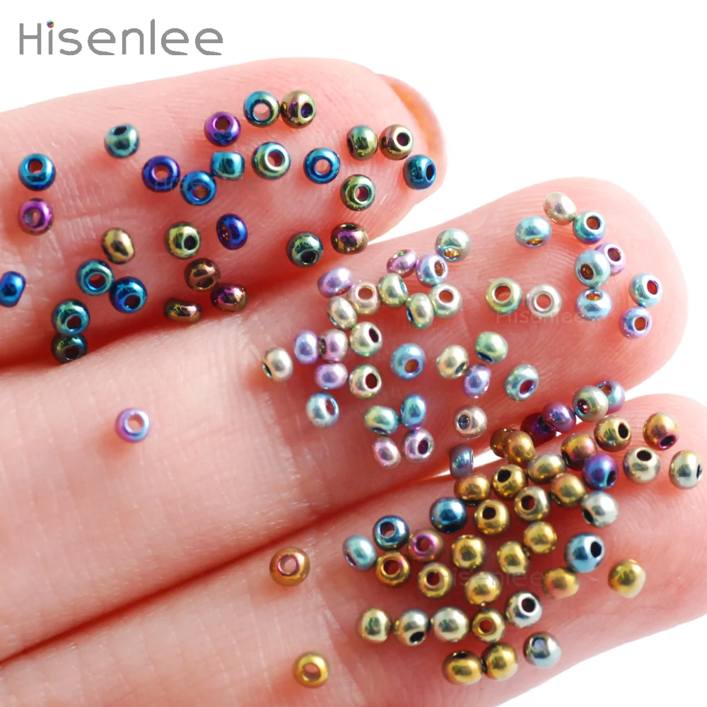 Стеклянные бусины Hisenlee 2 мм 3000 шт. 3 разных цвета круглые Spacer для самостоятельного