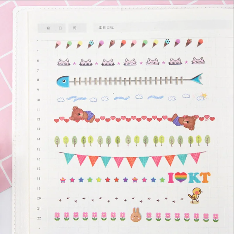Разделительная линия 5 шт./лот наклейки украшения сделай сам Мультяшные для