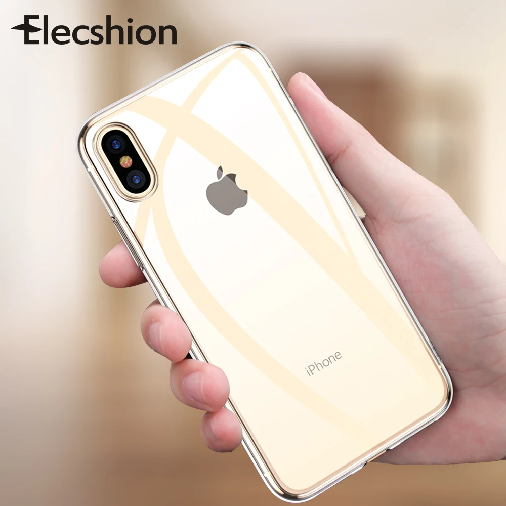 Противоударный ультратонкий прозрачный ТПУ чехол для телефона iPhone X Case 7 8 6S 6 Plus XS