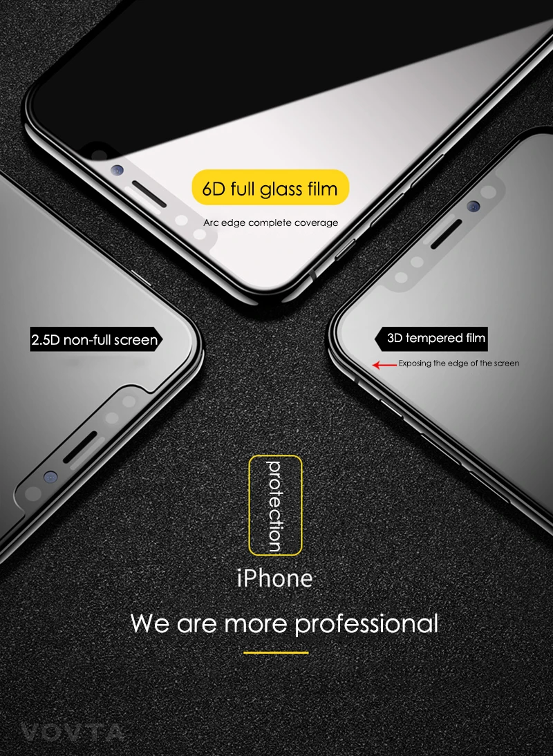 Защитное стекло VOVTA для iPhone 7, протектор экрана iPhone 8, Xr, Xs, Xs, макс. закаленное стекло на iPhone X, 6, 6s, 7, 8 Plus, Xs, стекло