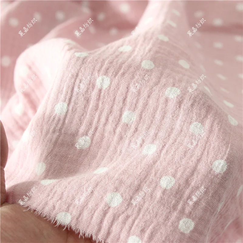 Хлопковая ткань двойная газовая хлопок креп маленькие точки пузырчатая пряжа
