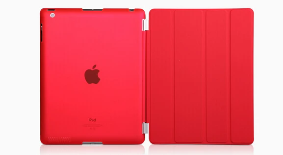 Для Apple ipad 2 3 4 из искусственной кожи чехол Магнитный передний смарт-чехол+ полупрозрачный матовый жесткий чехол для ipad 2nd 3rd 4th Shell - Цвет: crystal red