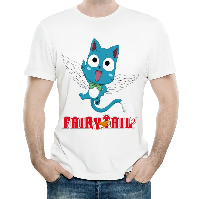 Мультфильм Fairy Tail Футболка белая Цвет Мужская мода Знак логотипа футболки майки