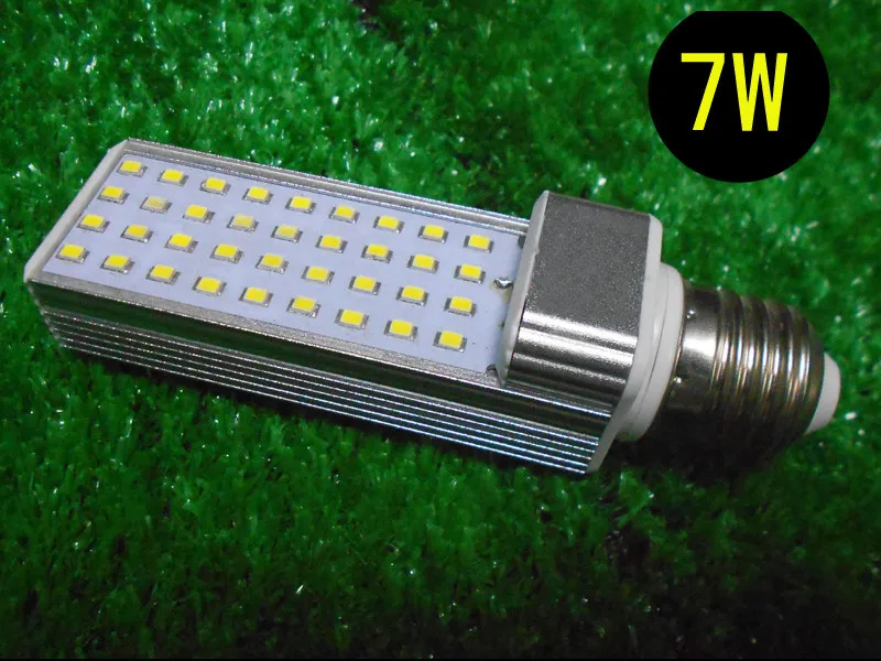 E27 привело плагин света 5 Вт 7 9 11 12 13 Бланко Lampara Calido Bombillas PL LED SMD2835 Свет 24LED 500LM 110 В/220
