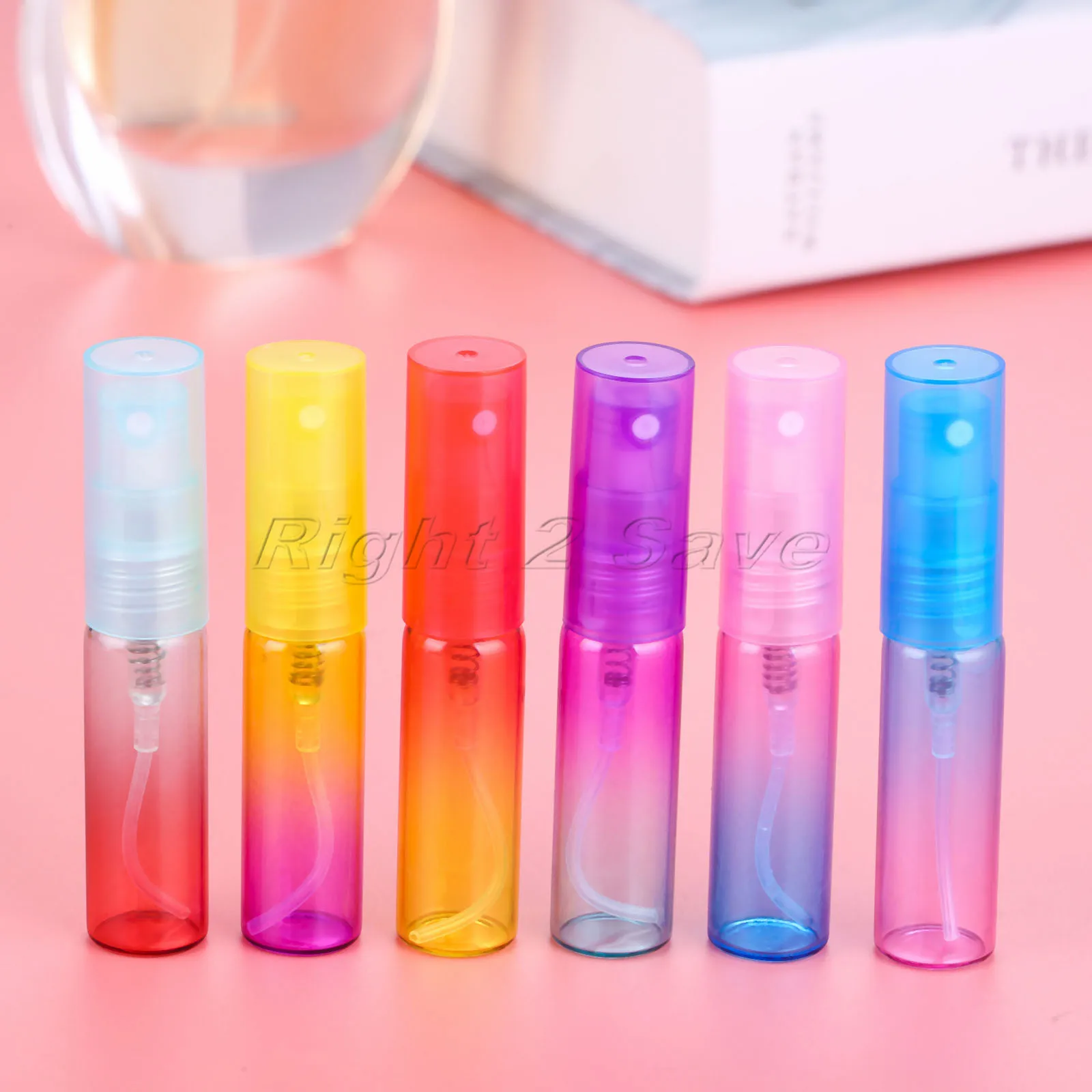 6pcs 4ml Glass Refillable Bottles Travel Portable Perfume Spray Makeup Pump Remover Mini Cosmetic Container Empty Atomizer Tube | Красота и